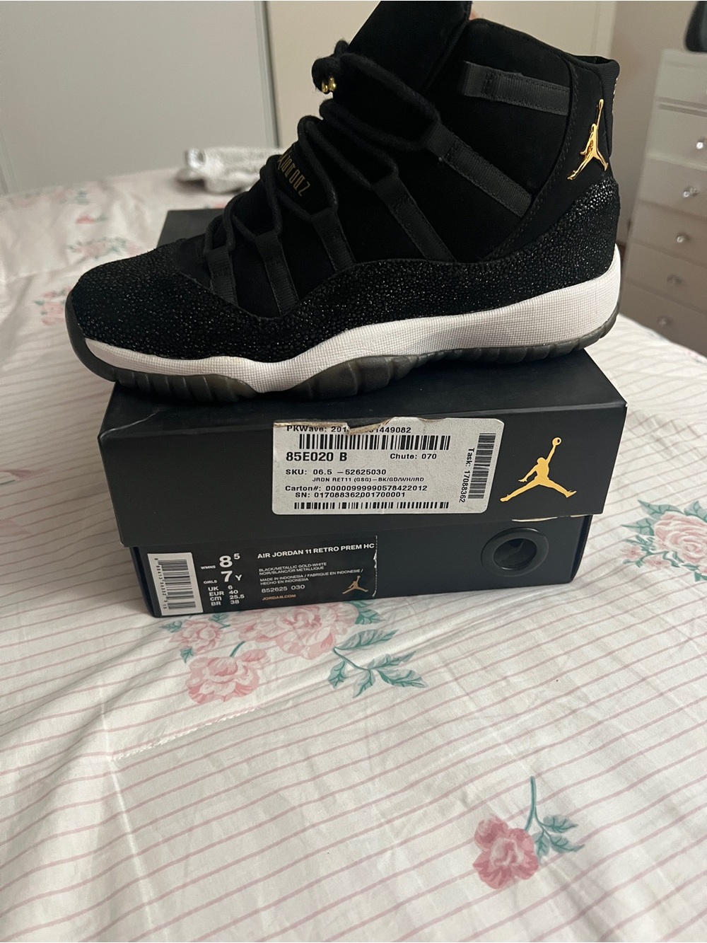 Jordan Kids' High-Top Sneakers - Black/Gold/White